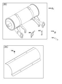 Exhaust Group Diagram and Parts List for 386447-3338-F1 200000 - 399999 Briggs and Stratton Engine